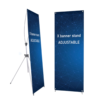 Premium Adjustable X-Frame Banner Stand 23"x64" to 30"x72" with Carry Bag