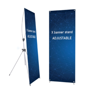 Premium Adjustable X-Frame Banner Stand 23"x64" to 30"x72" with Carry Bag