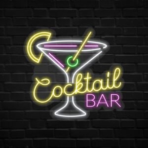 Cocktail Bar Glass Neon Sign