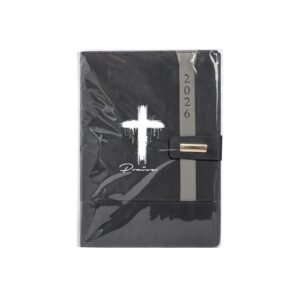 A-5 Office Notebook Diary Journal with Smart Magnetic Flap Closure, 192 pages 80 gsm (Rich Black)