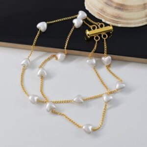 Resin heart  Chain bracelet
