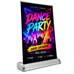 A4 Roller Banner Stand Mini Desktop Display - Pull / Pop / Roll Up Exhibition Show